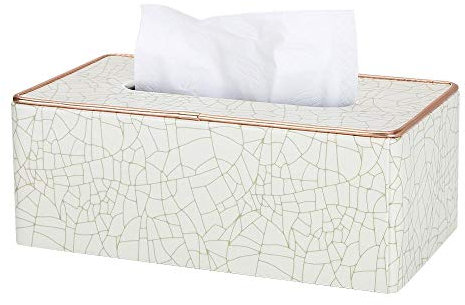 NSTVVEE Taschentuchbox aus Marmor mit goldenem Rand, Taschentuchbox für den Schreibtisch, Serviettenhalter für Badezimmer, Handtuchhalter für den Schreibtisch, Taschentuchschutzhülle mit M