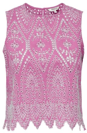 ONLY Onltulum SL Emb Top Wvn, Rosa Fucsia, S Mujeres