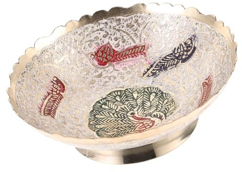 PRETYZOOM 3pcs Fruit Plate Buddha Worship Supplies Brass Offering Bowl Delicate Design for Temple Use