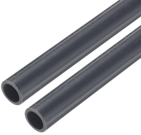 sourcing map 5/16 Zoll PVC-Rohr, Rundrohr, Hardware, 6 mm Innendurchmesser, 8 mm Außendurchmesser, 22,9 cm Länge, dunkelgrau, hohe Schlagfestigkeit für Wasserleitung, Handwerk, Kabelmuffe, 2 Stück