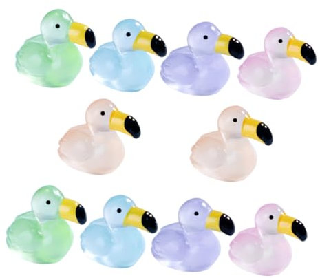 TOBBOMEY 10stücke Teiliges Mini-Flamingo-deko Robustem Resin Bunte Kleine Flamingo-Figuren Für Garten Mini-Landschaft Aquarium Und Schreibtisch Kompakt Langlebig Und Vielseitig Einsetzbar