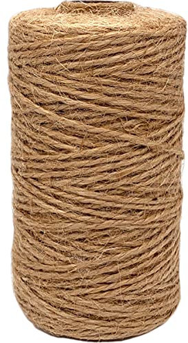 Leecogo Spago di iuta naturale, 100 m, 1 mm, 2 strati, per arti e mestieri, creazione di gioielli, progetti fai da te, confezioni regalo, decorazioni per la casa