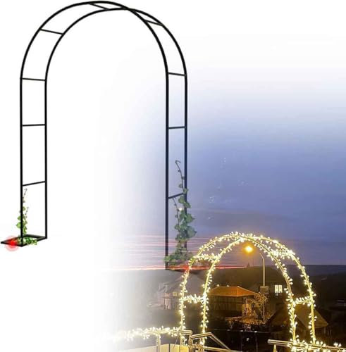 WCQSYY Arche De Jardin en Métal 120Cm 140Cm 240Cm 300Cm 350Cm Large Arche De Mariage Arceau À Rosiers Plante Grimpantes, Arche À Rosiers Exterieur Arche De Jardin,Blanc,W2.4M*H2.2M
