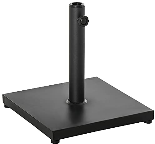 Outsunny Base per Ombrellone da 13 kg Quadrato per Pali Ø35/38/48 mm Nero