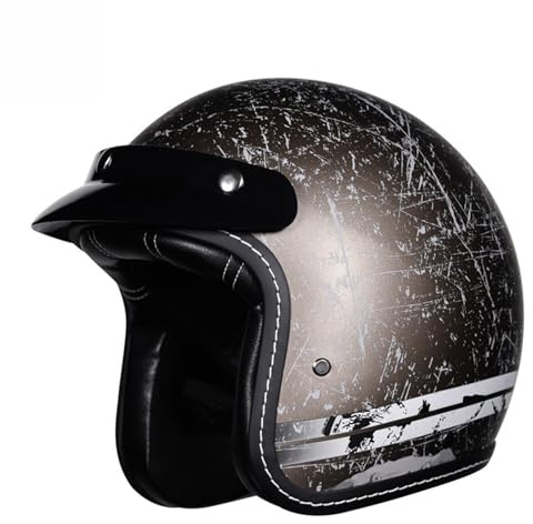 Casco Moto Jet Casco Jet Con Visiera Omologato ECE Casco Jet Aperto Scooter Leggero Per Uomo E Donna H,XXL=(63-64CM)