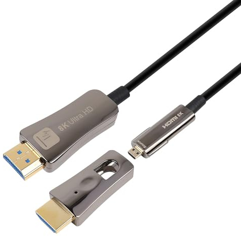 Techly 622052 Câble HDMI™ A/A Micro HDMI™ Active Optical Cable en fibre optique 8K 10m Noir