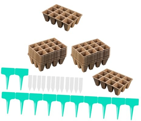 BESTonZON 1 Set Vasetti Biodegradabili per Piantine per Coltivazione e Trapianto Seedling Facili da Usare e Leggeri Design Strutturale per Migliorare Tasso Sopravvivenza delle Piante