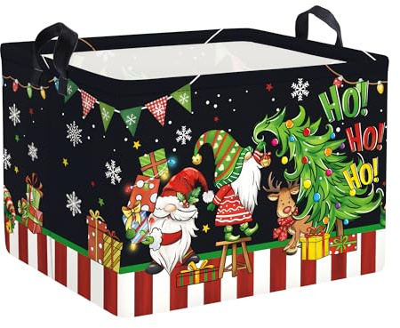 Clastyle Groß Weihnachten Aufbewahrungskorb Wäschekorb Kinderzimmer, 36L | mit Deckel, Faltbarer, Wasserdicht, Tragkraft 25 kg, für Kinderzimmer Badezimmer Schlafzimmer, für Bücher Spielzeug Kleidung