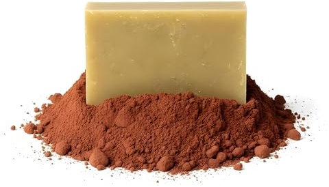 FLPrice Handgefertigte Tonseife mit Kokosöl 100 g – reinigend und remineralisierend, kaltgepresst, natürliche feste Seife für Mischhaut und empfindliche Haut