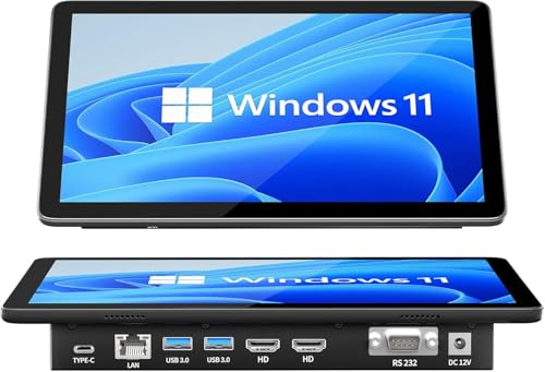 10.1 inch Industrial Embedded Panel PC, Win 11 Computer with 10 Points Touchscreen, Celeron N5100 8GB RAM/128GB ROM, Dual HDMI 2.0 WiFi 5 Bluetooth 5.0 for Office/Automation/Kiosk/Bar/Warehouse