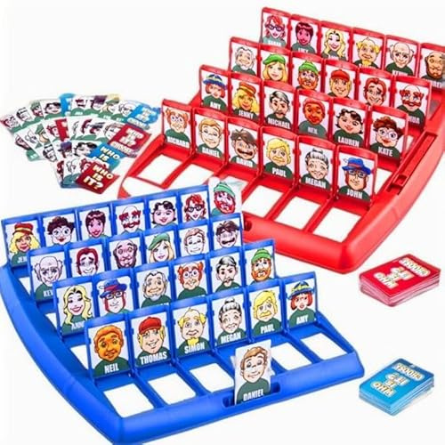 Wer ist es? Spiel | Doppel-Set Ratespiel mit 2 Spielfeldern | Tragbares Brettspiel für Kinder und Familien | Ideal für Eltern-Kind-Interaktion und Partyspiele