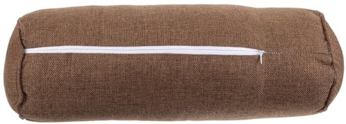 Healeved Almohada de Yoga Cilíndrica para Mujeres en Casa Soporte para Cuello y Lumbares Color Café Tamaño 15X40 CM Cojín de Alta Densidad y Funda Extraíble Accesorio Portátil para