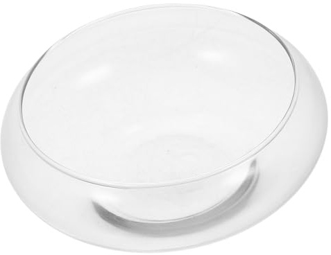 LOORGVEL Vase à Poisson en Verre Transparent Rond, Petit Aquarium Décoratif Multifonction pour Plantes Aquatiques et Poissons, Pot à Jonquilles et Succulentes, Bocal en Verre de Bureau