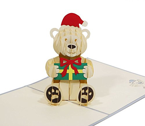 3D KARTE Eisbär I Pop-Up Karte als Gutschein oder Gruß zu Weihnachten I Klappkarte als Weihnachtskarte