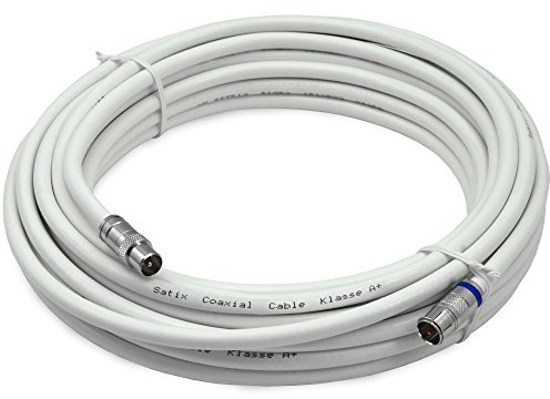 Satix SKK01003 Koaxialkabel F-Schnell-Stecker Horizon Box Modemkabel F/IEC-Kabel, 10m weiß