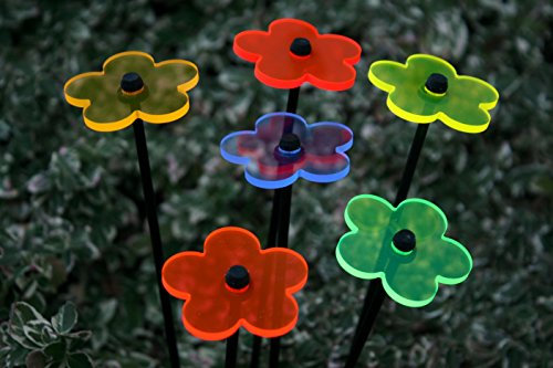 sabro-design 6er Set Ø5cm Leuchtblumen Nr.1 Sonnenfänger Gartenstecker