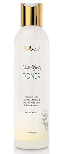 Clarifying Facial Toner - Alcohol Free Toner For Face. With Tea Tree Oil Organic Aloe Vera Dead Sea Salts Vitamin C & A Hypoallergenic - Fragrance Free - Perfect For All Skin Types. by Deluvia
