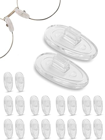 SPORTS WORLD VISION Brillen-Nasenpads | Hochwertige weiche A-förmige Nasenpads aus Silikon für Brillen | 17mm Brillenpads zum Einschrauben im 10er-Pack