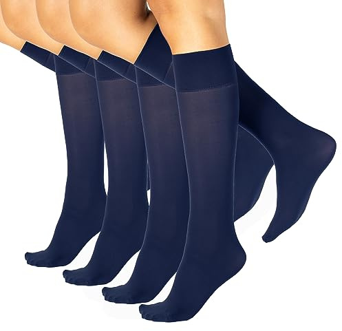 CALZITALY 4 Paar von Blickdichte Kniestrümpfe, Socken aus Mikrofaser | 40 DEN | Made in Italy