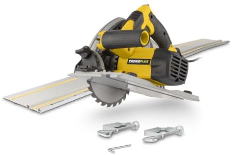Powerplus Scie électrique plongeante POWX0562 - Outil électrique 1200W, Ø165mm - Guide latéral - Scie électrique avec guide latéral - Kit d'outils pour la maison