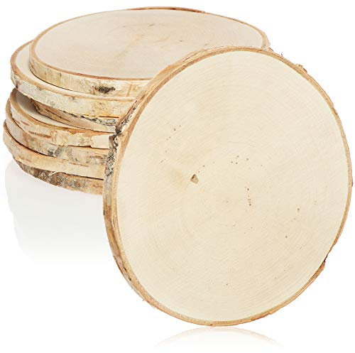 COM-FOUR® 8x posavasos de madera natural - para vasos y tazas - discos de madera para manualidades - Ø aprox. 11-13cm