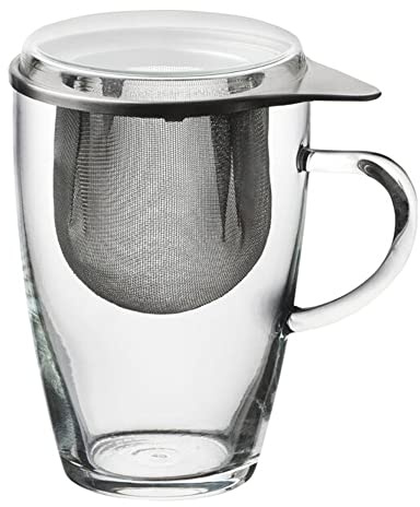 Bohemia Cristal Lyra Teeglas mit Edelstahlsieb, 0.35 Liter, 130mm Höhe