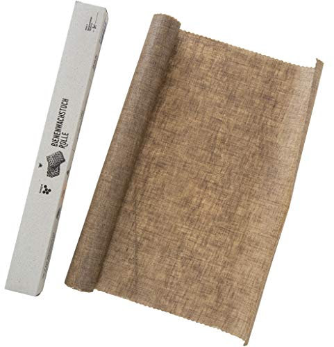 beegut Leinen Bienenwachstücher Rolle 100x35cm, Nachhaltige & wiederverwendbare Frischhaltefolie zum selber zuschneiden mit BIO Bienenwachs