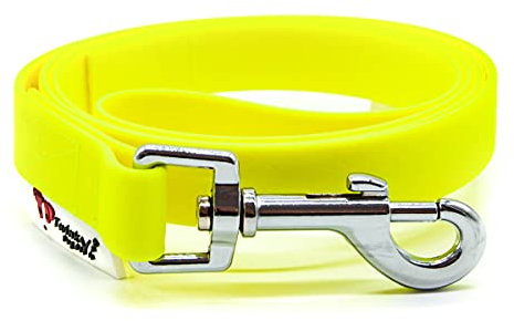 Twinkys Dog Style Hundeleine Wasserabweisend 13 mm breit für Hunde OHNE Handschlaufe Neon Gelb 1 Meter Neon Gelb Made IN Germany