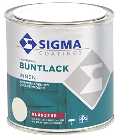 SIGMA Coatings Universal BUNTLACK 0,375l glänzend RAL 9005 tiefschwarz sehr robuster und hervorragend deckender wasserbasierter Acryllack für Holz Metall und Kunststoff innen