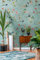 Livingwalls Cottage The Wall 382681 Papier peint intissé Turquoise Vert Rose 1,59 m x 2,80 m
