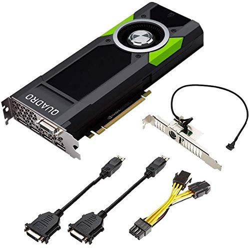 Nvidia Quadro P5000 16GB GDDR5 288GBps 2560 CUDA Core 180W PCI Express 3.0 x16 4 DP 1.4 & DVI-I DL Graphics Card – Black - OEM Kit (Renewed)