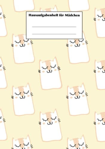 Hausaufgabenheft für Mädchen: Hausaufgabenheft Katze, ohne Datum, DIN A5