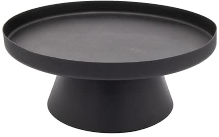 LaLe Living Ständer mit Dekotablett Enisa in Schwarz, Ø 26 cm zur Verwendung als Serviertablett oder Tablett für Kerzen, Vasen oder Adventskranz