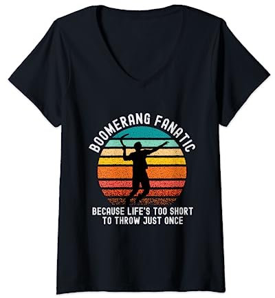 Damen Lustige Bumerang Sprüche für Bumerang Sport Fans T-Shirt mit V-Ausschnitt