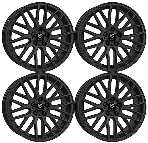 4x MB Design Felgen KV4 8.5Jx18 ET45 5x112 Schwarz stumpfmatt kompatibel mit VW Beetle E-Golf EOS Golf Jetta Passat Phaeton Sharan Tiguan Tour