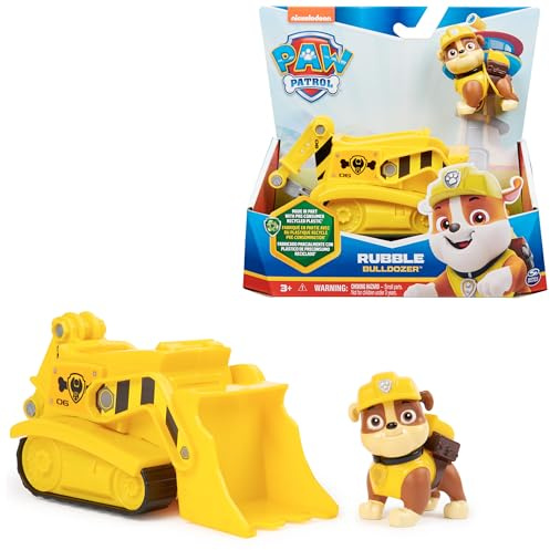 Paw Patrol Patrulla Canina - Excavadora Y Figura Rubble - Excavadora Juguete para Niños con Figura Rubble Patrulla Canina - 6069057 - Juguetes Niños 3 Años +