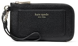 kate spade new york Damen AVA Pebbled Leather Coin Card Case Wristlet Münzkartenetui mit Handgelenk, Schwarz