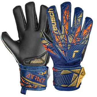 Reusch Torwarthandschuhe Kinder Jugendliche | starker Grip, optimale Passform & maximale Stabilität | für Training & Spiel | Naturrasen & Kunstrasen | Größe 4-8 | Attrakt Silver Junior