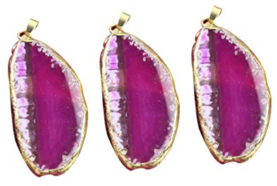 TEHAUX 3stücke Steinanhänger Achat-diy-anhänger Steinanhänger-zubehör Diy Schmuck Zum Aufhängen Aus Stein Gefertigt Mit Kleinem Aufhängering Für Halsketten Schmuck Ornamente