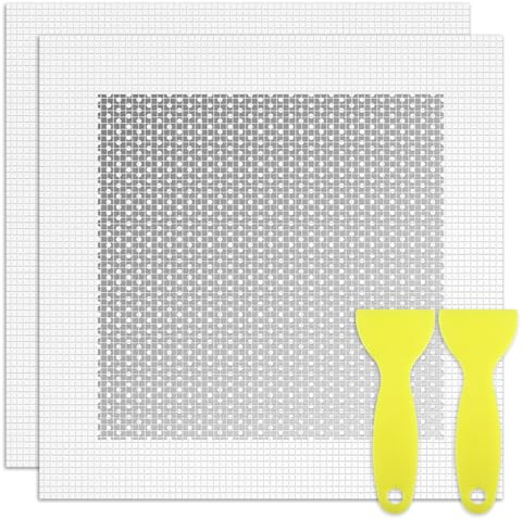 2 Pcs Wall Repair Patch, 8'' by 8 Self Adhesive Plasterboard Fibreglass Mesh Wall Patches Plaster Repair Kit Wall Hole Filler Patch, Drywall Repair Kit for Cover Cracks Fixing Graffiti Peeling