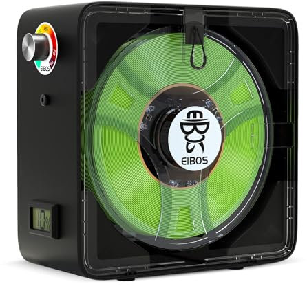 EIBOS Easdry Box 3D Drucker Filamenttrockner mit Lüfter, Einstellbare Temperatur, Feuchtigkeitskontrolle und Spulenhalter, Kompatibel mit 1.75mm 2.85mm 3.00mm Nylon