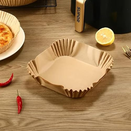 SJMR Air Fryer Paper Liners 120pcs, 7.9 Inch Disposable Parchment Paper for Air Fryers, Non-Stick, Heat-Resistant, Compatible with COSORI, Ninja, Tower, Salter – Air Fryer Accessories