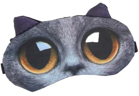 Augenmaske Schlafmaske Baumwolle Schlafende Augenmaske süße Kinder Cartoon Augenabdeckung Augenbindungen Fahren nach Hause Augen entspannen Sie Masken Okular angemessen Augenklappe Schlafen(Cat A)
