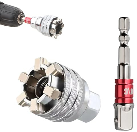 Genérico Llaves de Vaso Universal, Juego de Llaves de Vaso Llave de Tubo Universal Multifunción 10-19 mm, Llave de Zócalo con Adaptador de 3/8'', Reparación de Herramientas (1)