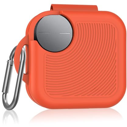 MOWYEOK Silikon Hülle kompatibel mit CMF Buds Pro 2, Tragbare Kratz und stoßfeste Silikonhülle, Front LED sichtbar, für CMF Buds Pro 2 Gehäusezubehör, mit Ringschnalle - Orange