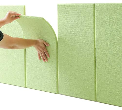 HLTQL Wandkissen Bank、Wandpaneele Stoff、Wandpaneele Selbstklebend Kopfteil Bett、Wandpolster Samt、Polsterelemente、Gepolsterte Wandpaneele Bett(#Green)