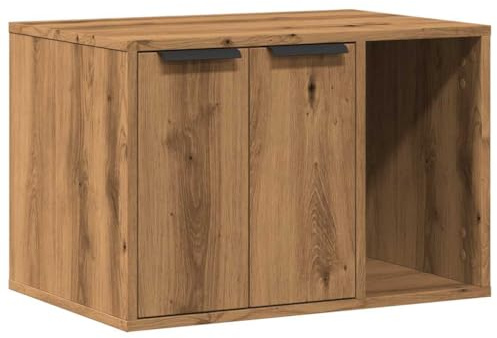 vidaXL Cat Litter Box Enclosure Artisian Oak 60x40x40 cm Engineered Wood