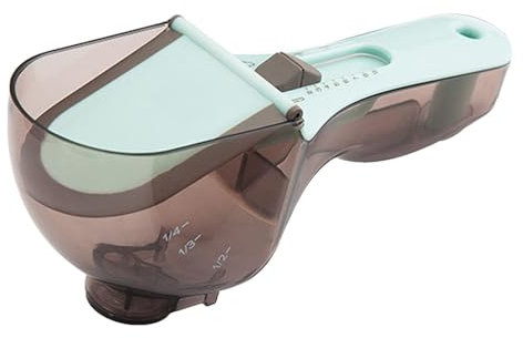 Cuchara medidora ajustable de plástico para cocina, juego de cuchara medidora de alta precisión, cuchara de gramo cuantitativa para café, alimentos, harina Skj434 (A, 19 x 7 x 8 cm)