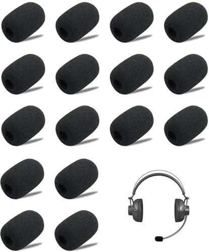 16 Stück Ersatz-Windschutz für Mikrofon und Headset aus Schaumstoff, Mini-Mikrofon Headset Windschutzscheibe für Unterricht, Bühnenperformance and Treffen