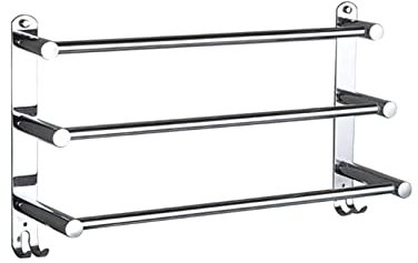 Barre porte-serviettes murale réglable à 3 niveaux en acier inoxydable extensible et flexible pour salle de bain